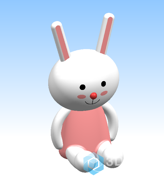 一个小兔子的3d建模