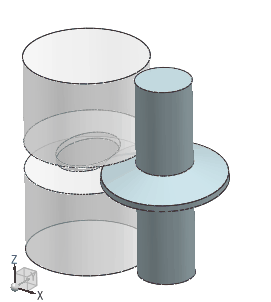 圆柱切槽被切圆柱实体与刀架同步旋转斜刀同时旋转切除圆柱体成槽