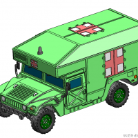 分享一个SolidWorks画的悍马救护车模型