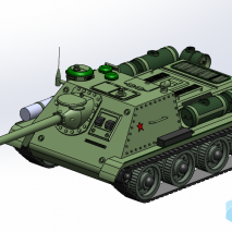 分享SU100坦克SolidWorks模型，带有建模步骤，愿世界和平