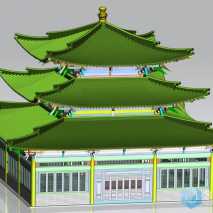UG全参数化建模，寺庙–戒堂！UG自带渲染