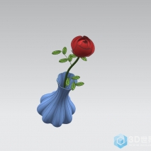 玫瑰花+花瓶